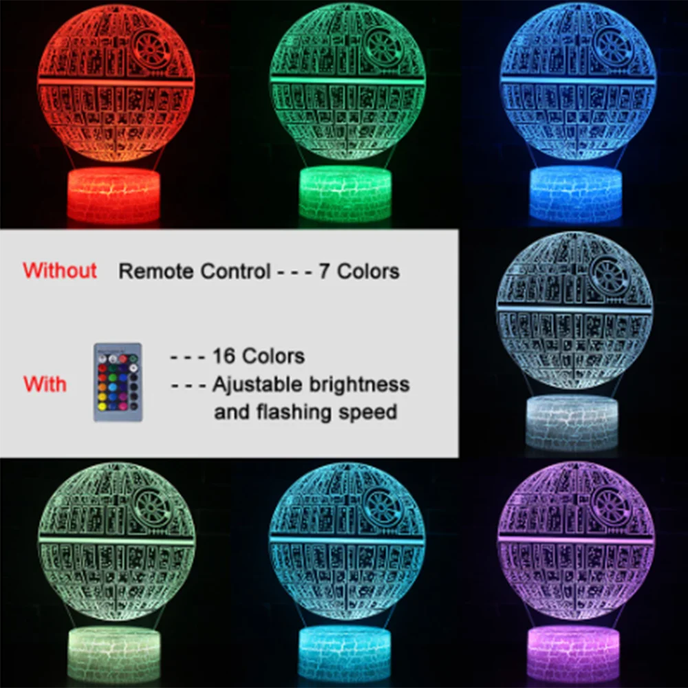 

3D Illusion Night Light Touch Remote Control USB Led Lights Table Lamp Colourful Changing Home Room Decor Desk Lamp Novelty Gift