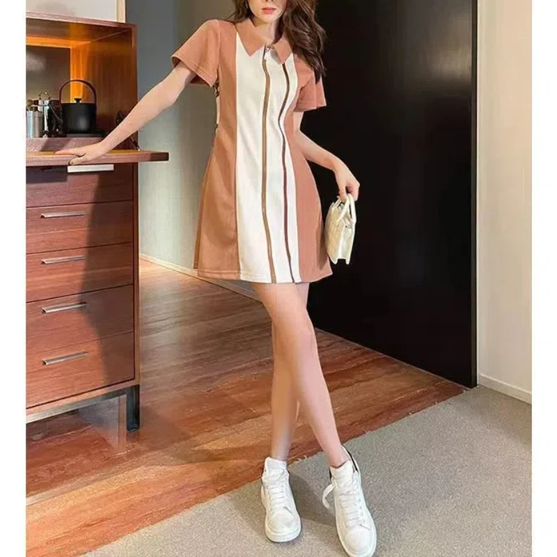 Женское Повседневное платье-поло винтажное классическое ТРАПЕЦИЕВИДНОЕ ПЛАТЬЕ