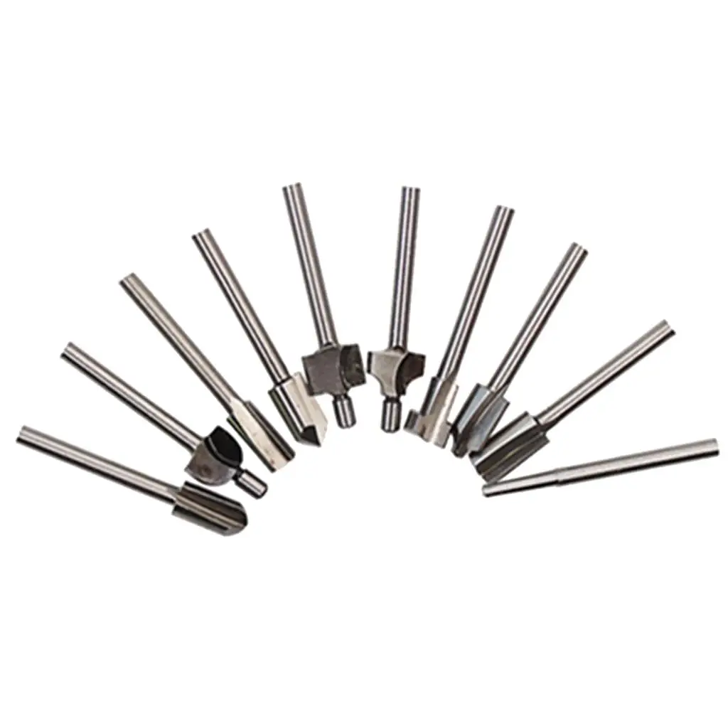 

10 Pieces HSS 1/8"(3mm) Shank Milling Cutter kit suitable Rotary Tool