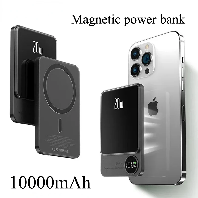 

New 10000mAh Macsafe Power Bank 15W Magnetic Wireless Fast Charger For iphone 12 13 14 14Pro Max External Auxiliary Battery Pack