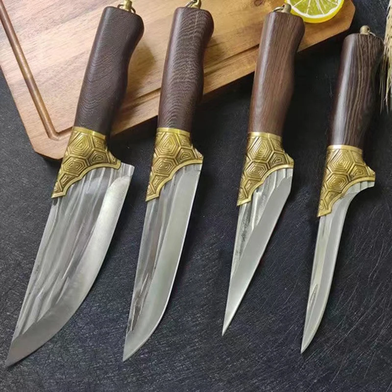 

4 дюйма, медный декор, острый Кливер, кованые кухонные ножи Longquan ручной работы с викингом, барбекю, мясницким