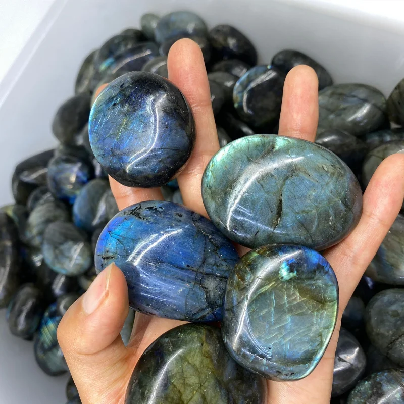 

Natural Stones Labradorite Random Color Blue Grey Moonstone Crystal Stone for Aquarium Decoration Accessories for Home
