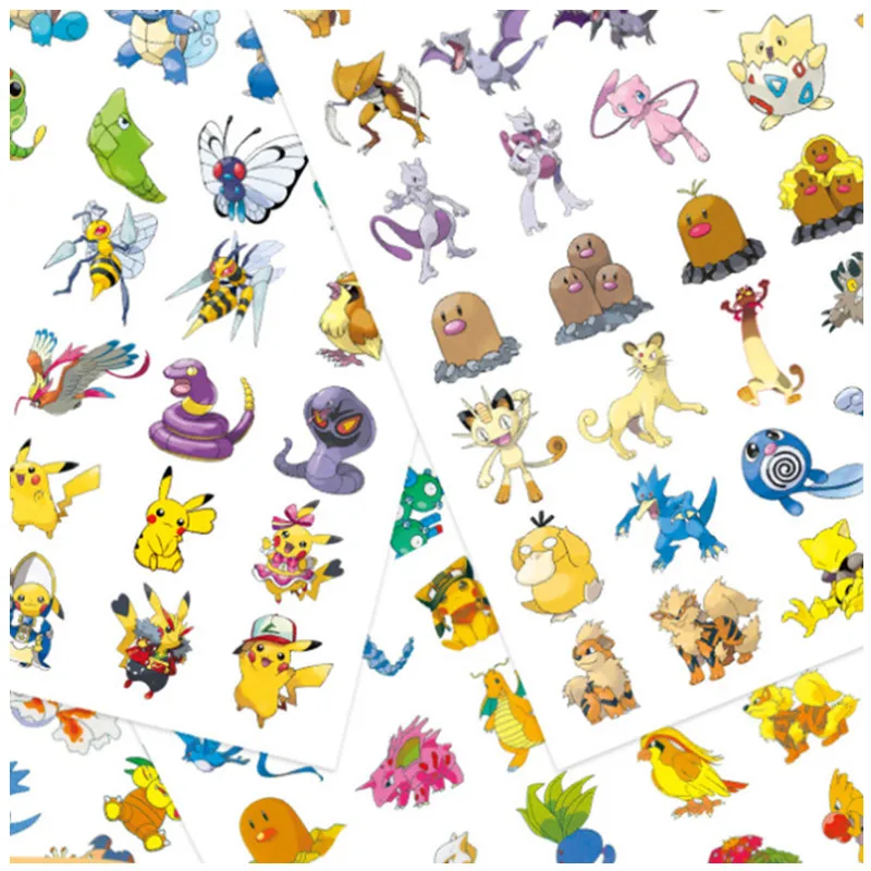 

A cute anime cartoon simulation tattoo personality waterproof Pokemon Pikachu children's toy gift sticker