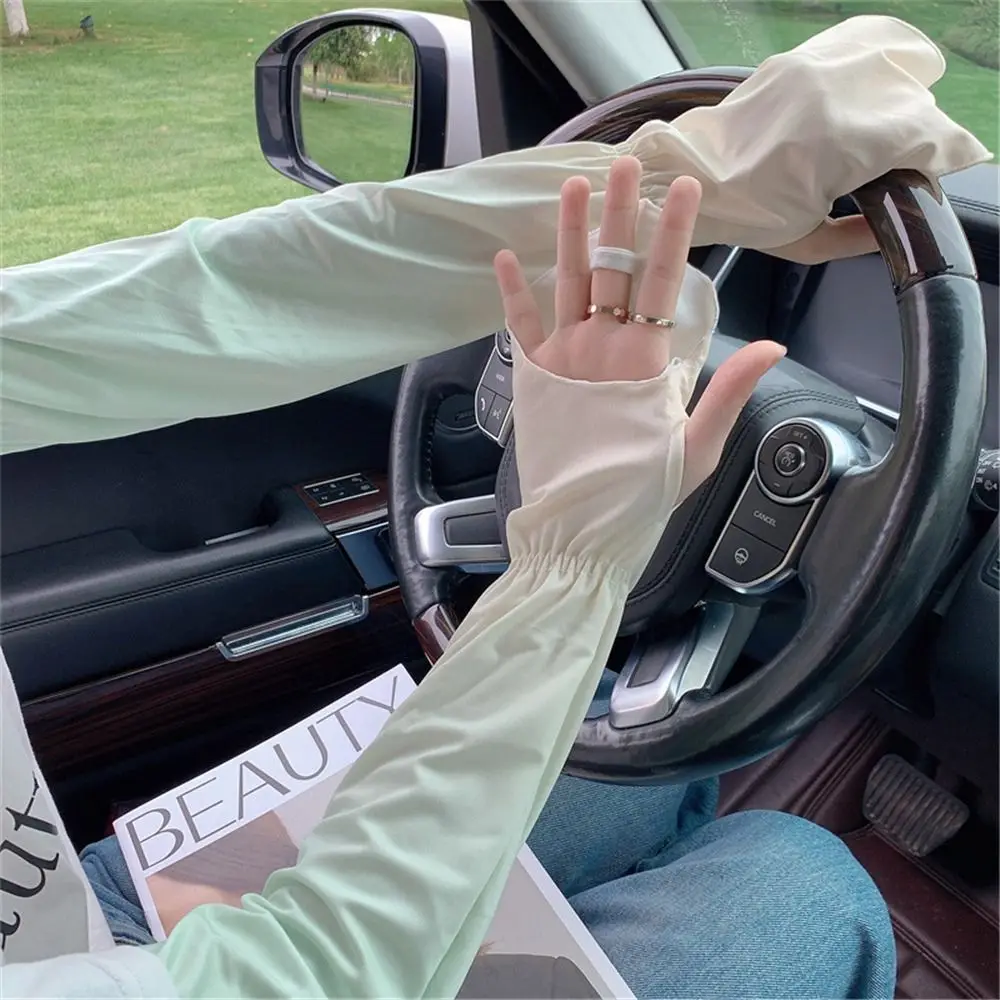 

Cool Outdoor Cycling Driving Gradient Color Sun Protection Anti-UV Long Gloves Arm Sleeves Elbow Cover