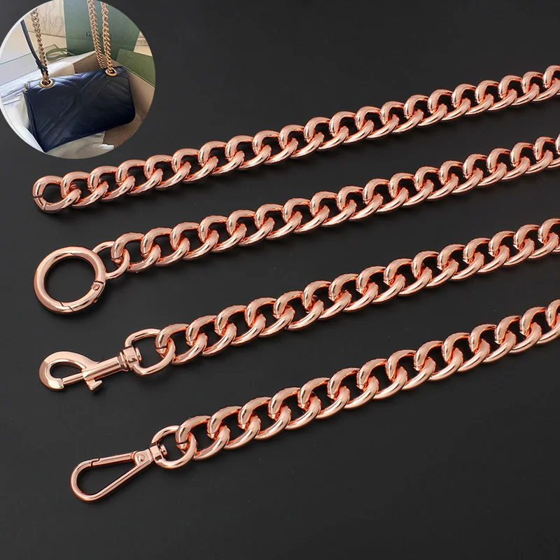 6 Styles Long Convenient Metal Purse Chain Strap Handle Handle Replacement for Handbag Shoulder Bag Rose Gold Chain Accessories