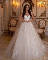luxury organza appliques a line wedding dress romantic strapless sleeveless bride dress draped vestido de noiva
