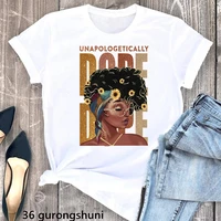kawaii unapologetically dope black girls magic grapihc print tshirt women african melanin queen t shirt female clothes t shirt