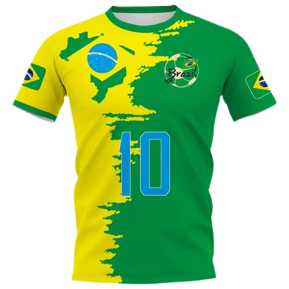

2023 Men T Shirt Brazil Jersey 3D Graphics Brazilian Flag Printed Women Short Sleeve T-shirts Casual Male Tops Men Clothing