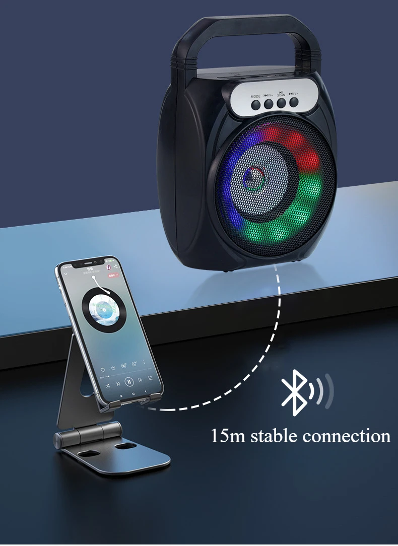 Bluetooth-колонка Sound Box 800 мАч, мощные Bluetooth-динамики с поддержкой TF и USB, портативный караоке-сабвуфер для танцев (art.: 3920dc9a433cb) - 3920dc9a433cb