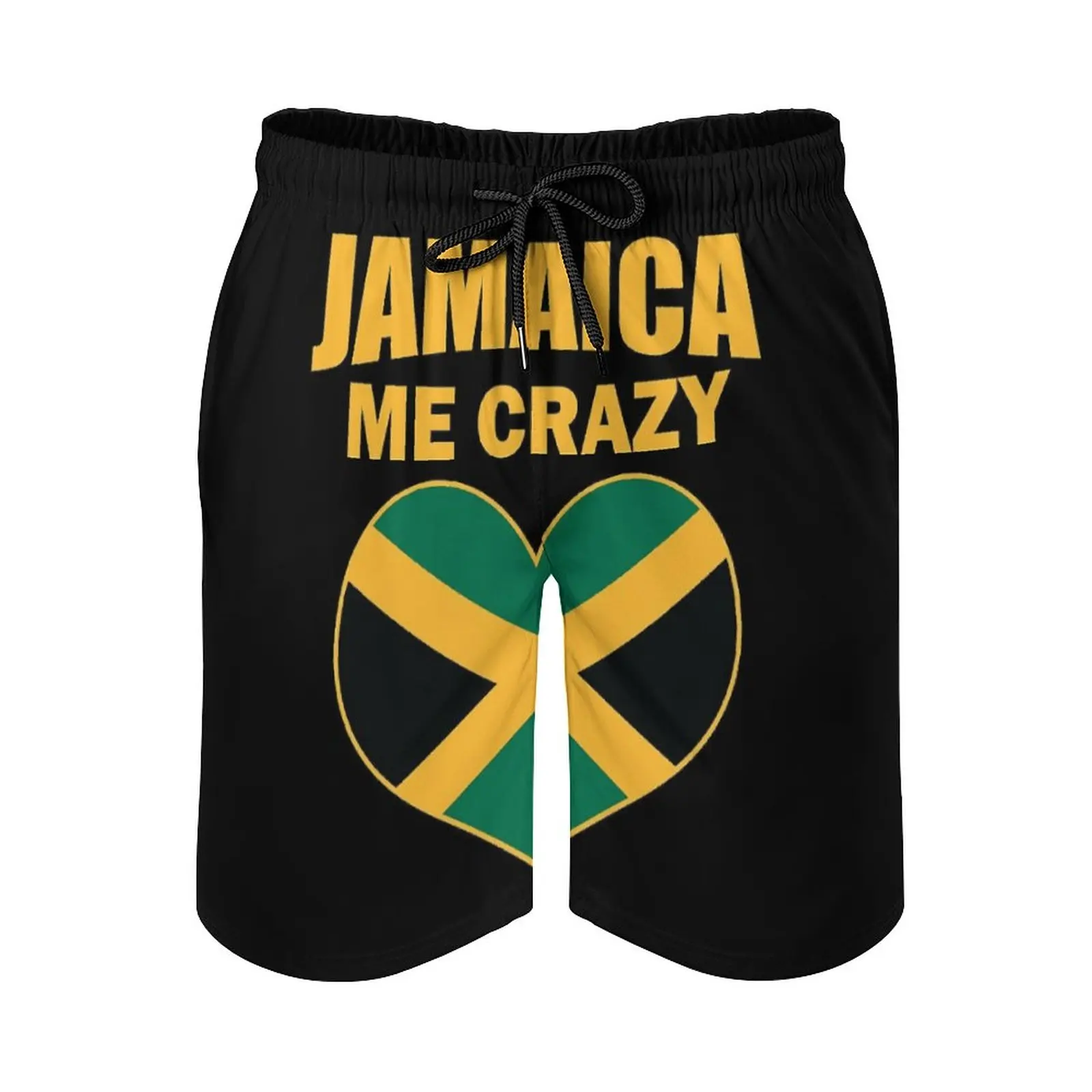 

Пляжные брюки аниме пляж Jamaican Me Crazy Jamaica с принтом с цитатой Воздухопроницаемые быстросохнущие высококачественные повседневные регулируемые свободные брюки с Кулиской