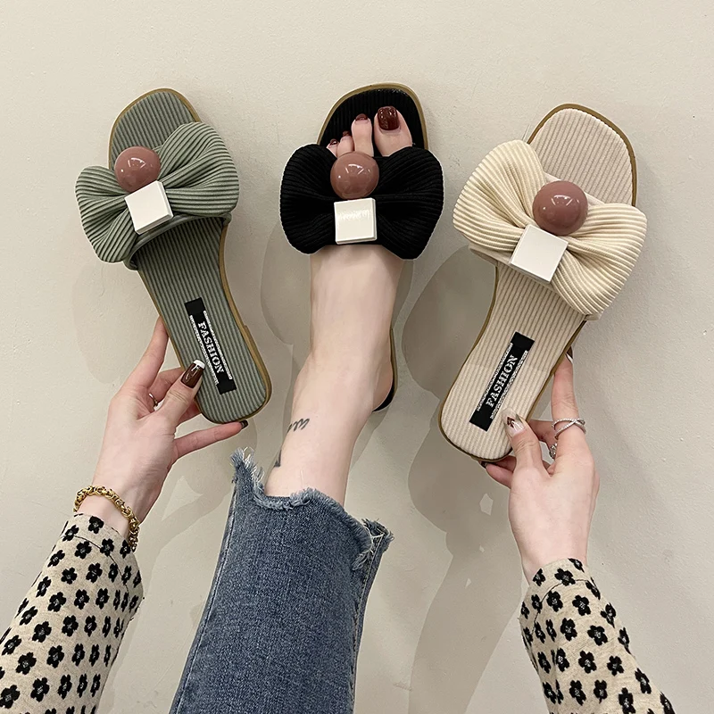 

2022 Summer New Slipper Women Characteristic Flower Butterfly Connection Plus Size Women Shoes 43 Babouche Shoes Women