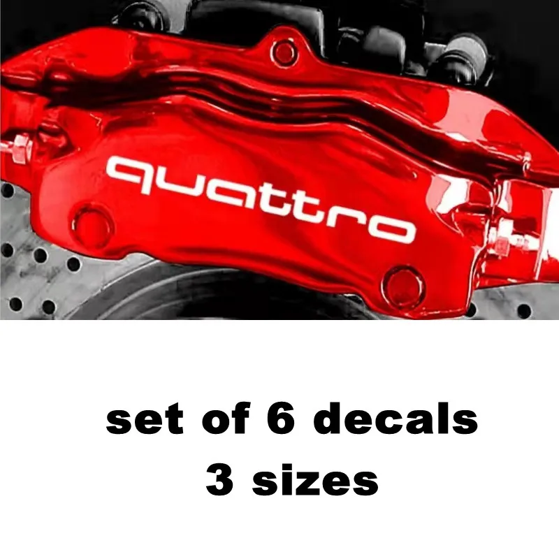 Высокотемпературные автомобильные наклейки 6 шт./компл. для Audi Quattro A1 A3 A4 A4L A6 A6L A7 A8