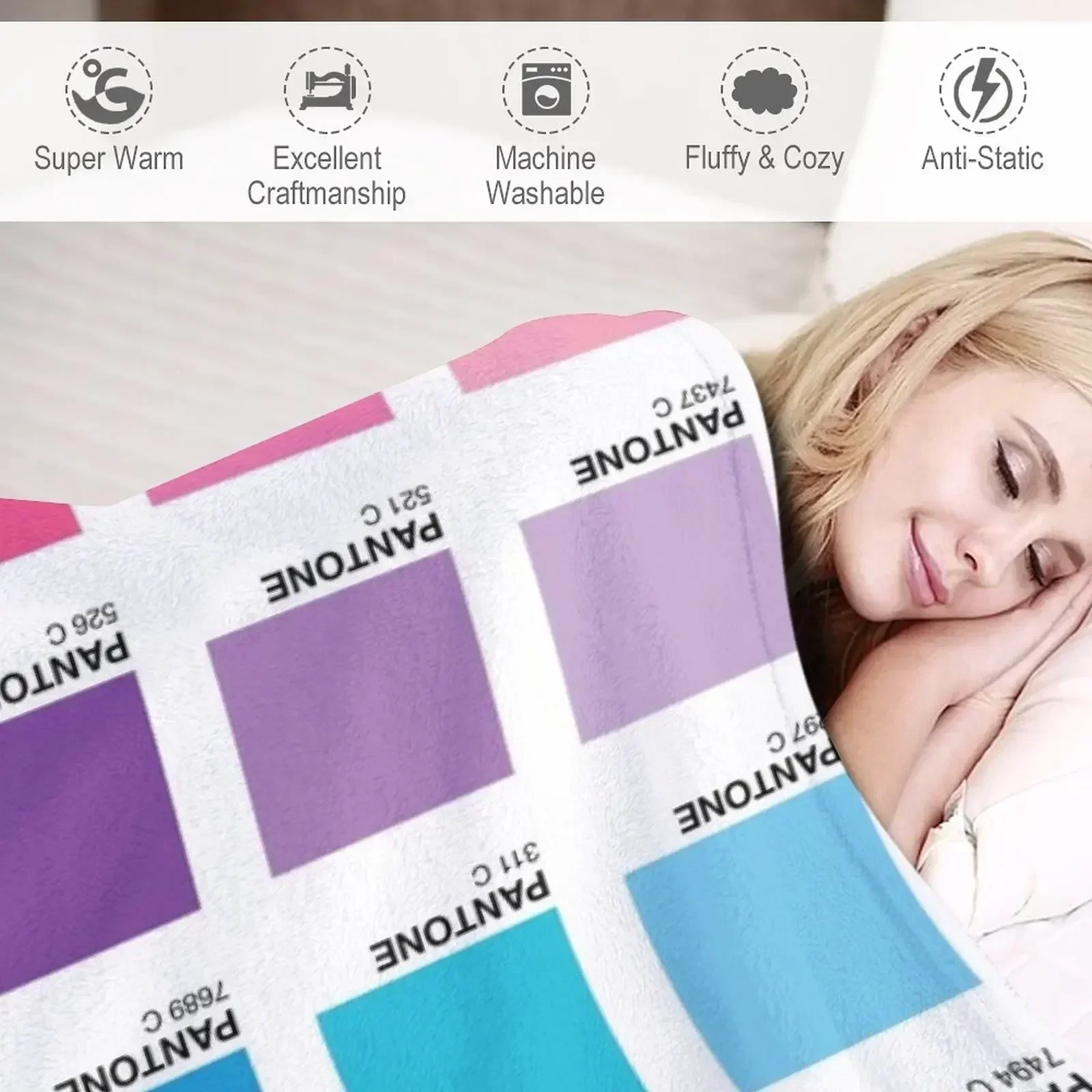 Оттенки Pantone Цвета Плед Полярная среда Декоративные диваны Термальные одеяла