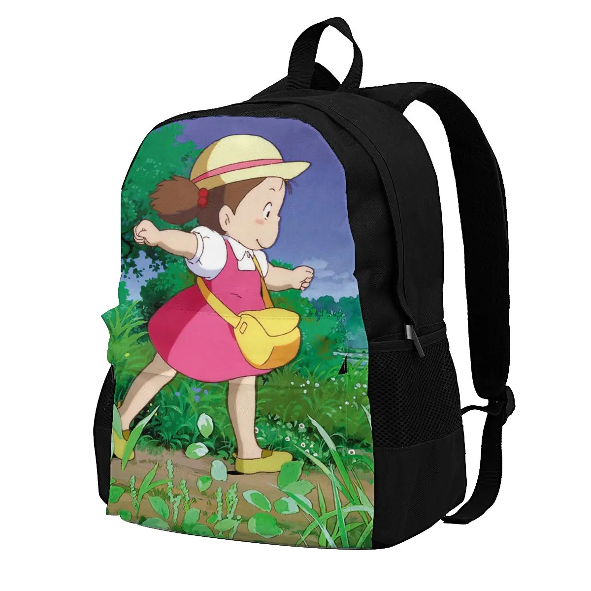 

Mei And Chibi Chuu Backpacks Totoro in the Field Polyester Outdoor Teenage Backpack Breathable Unique Bags