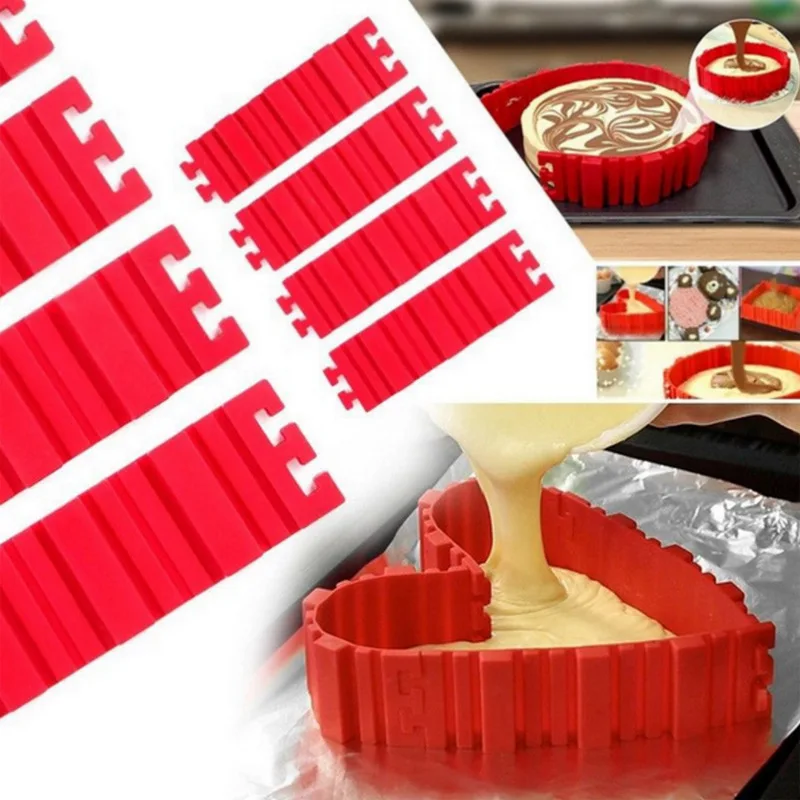 

4PCS Baking Silicone Mold Multifunction Cake Mold DIY Puzzle Silicone Cake Mold for Baking Kitchen Pastry and Bakery Accessories