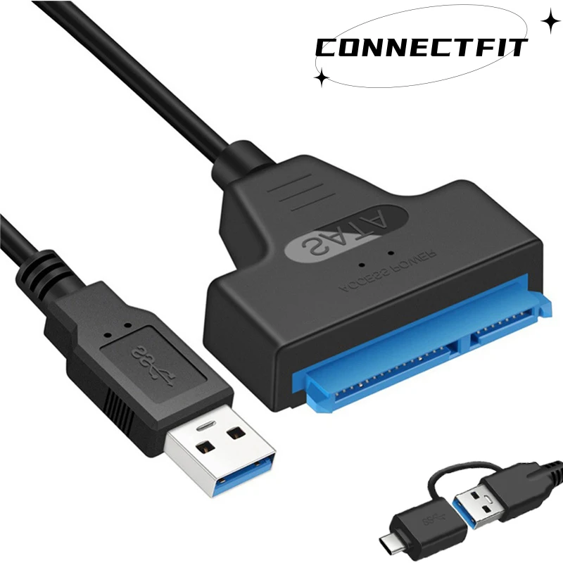 

Кабель-адаптер USB C SATA 3, Sata на USB 3,0, до 6 Гбит/с, Поддержка 2,5 дюйма, внешний SSD HDD, жесткий диск 22 Pin Sata III для ПК