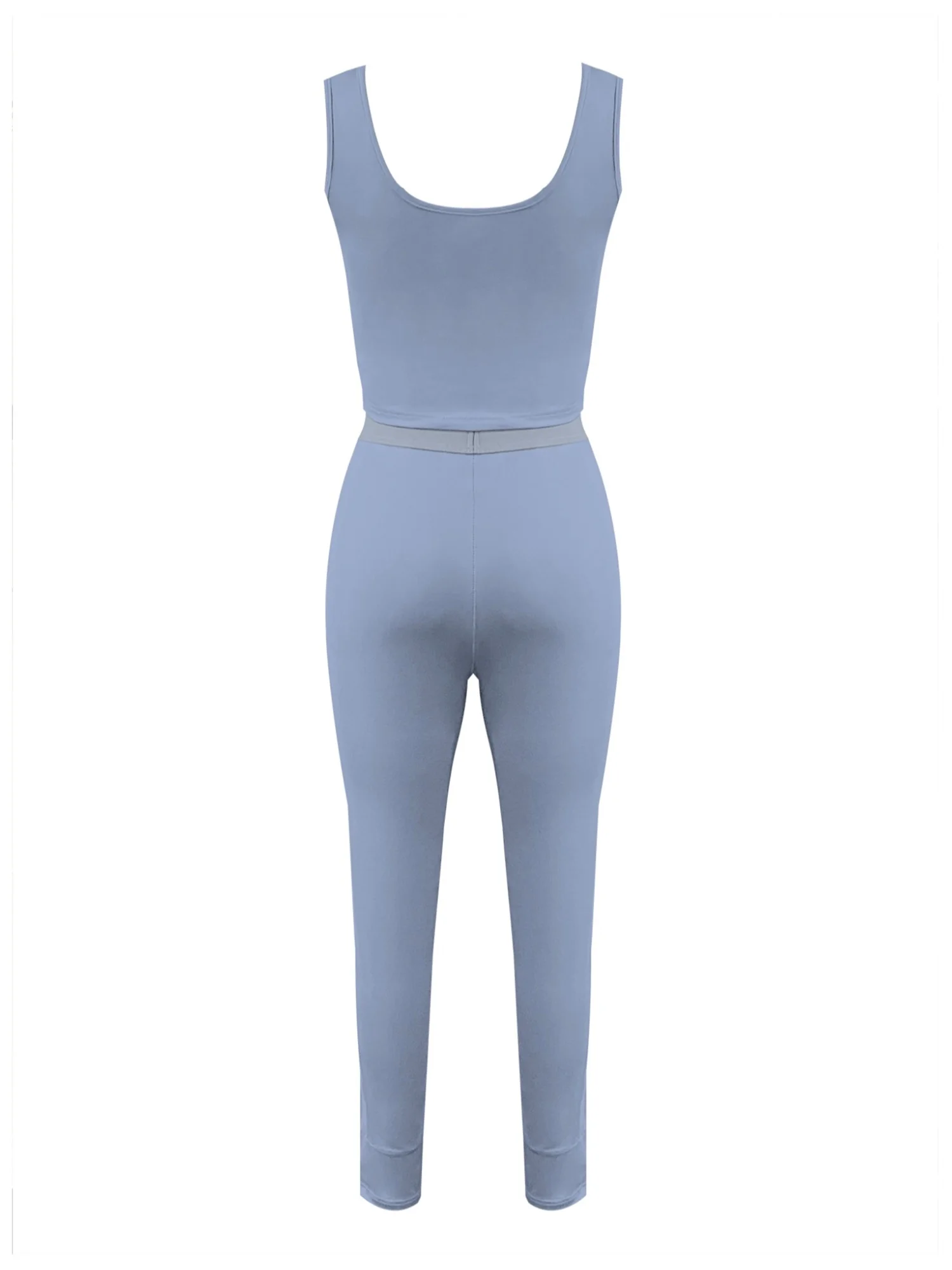 LW BASICS Однотонный укороченный топ на бретельках скинни эластичные брюки комплект