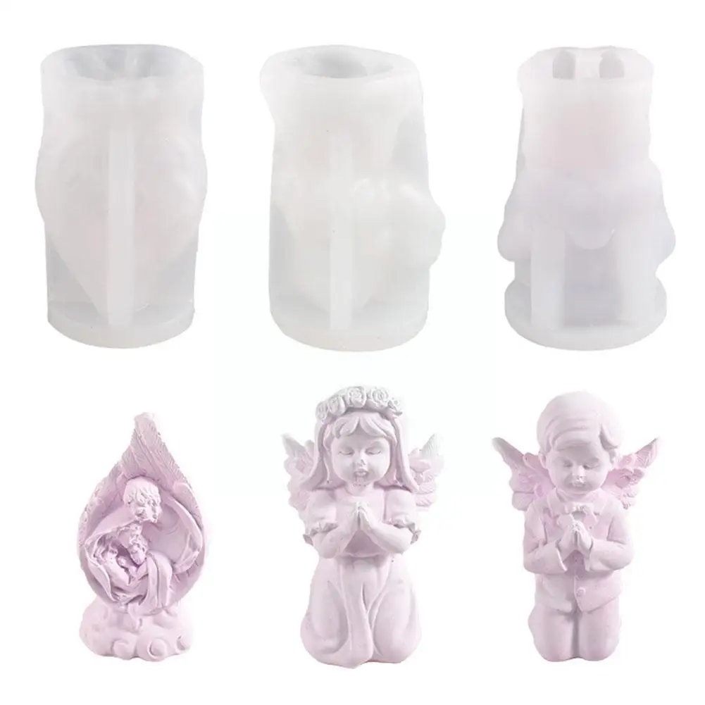 

Boy And Girl 3d Angel Silicone Mold For Scented Candles Making Handmade Soaps Gypsum Aromatherapy Crystal Resin Candle Mold A9g9