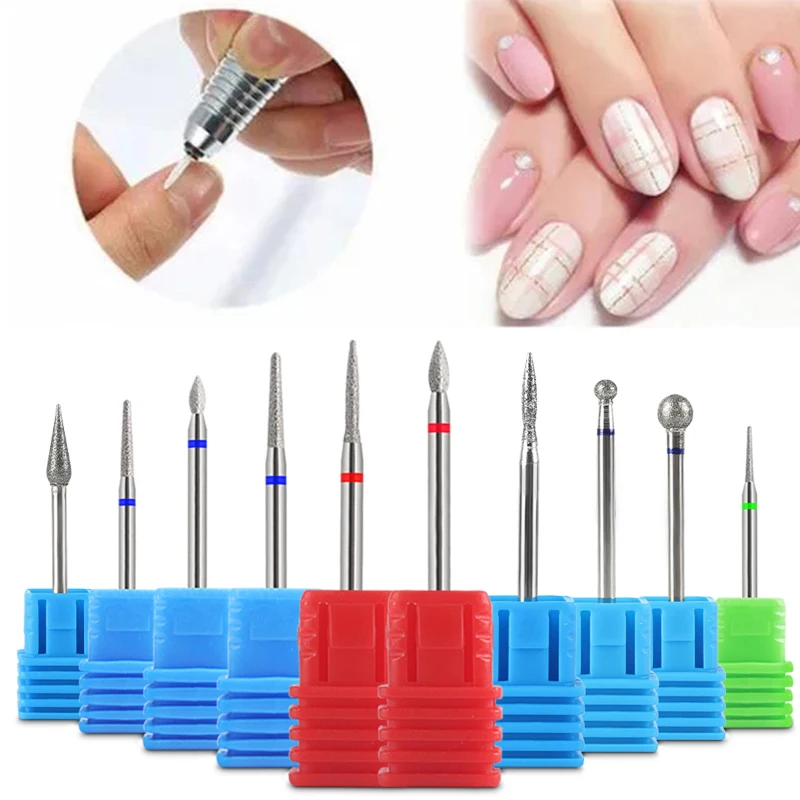 

10 типов карбидных фрез для ногтей вращающиеся электрические керамические фрезы для маникюра инструмент для удаления гель-лака пилки для ногтей педикюр