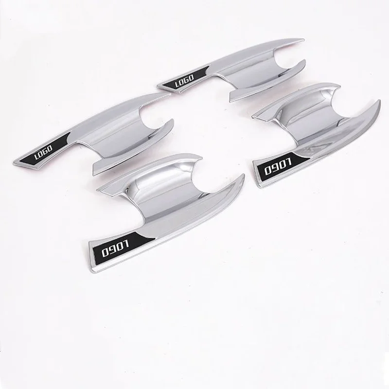 

4pcs ABS Silver Chrome For Audi Q3 2019 Car Door Handle Bowl Decoration Door Bowl Protective Cover Door Outer Bowls Trim
