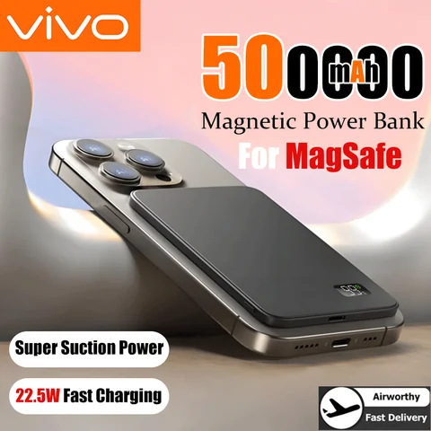 VIVO 50000 мАч Магнитный портативный беспроводной PowerBank PD22.5W Внешняя батарея с быстрой зарядкой для Magsafe для iPhone Samsung