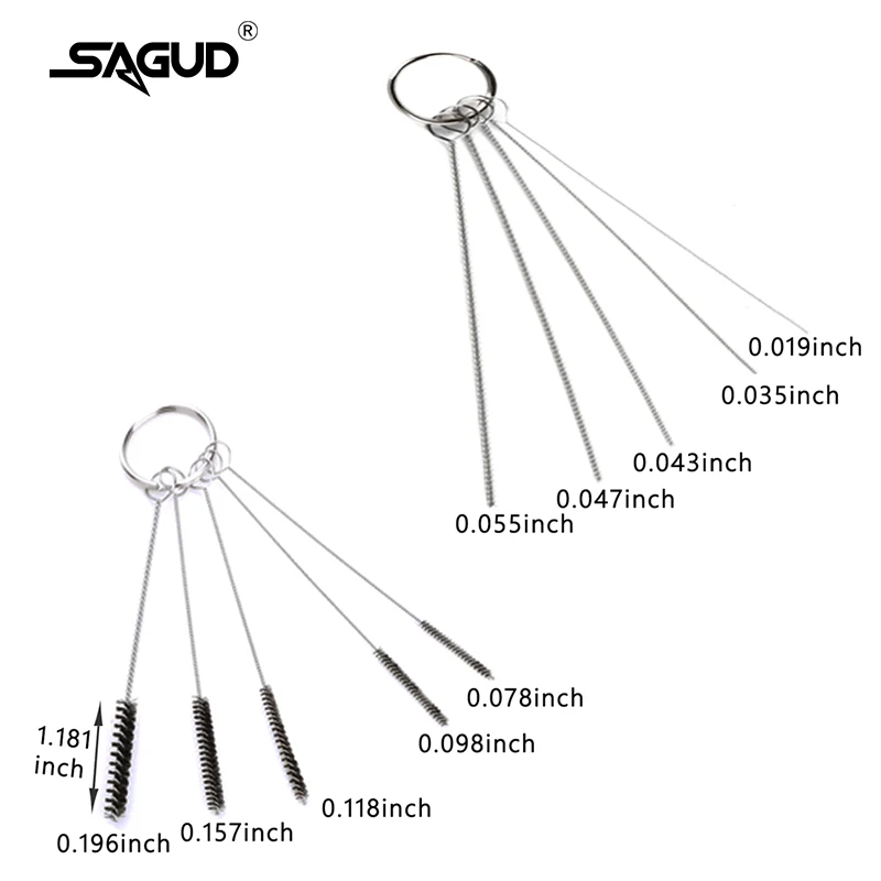 Фото Набор для чистки аэрографа SAGUD, котелок с держателем и чистящие щетки/иглы, двухсторонняя щетка, защитные крышки для аэрографа №4