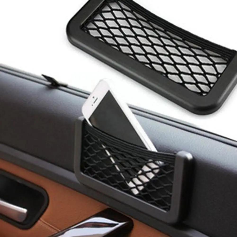 

Auto Seat Side Interior Back Sundries Pocket Mesh Storage Holder Car Bag Nets Flexible Bag Elastic Pocket Net Storage Phone O3S2