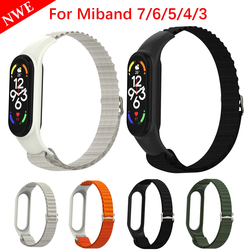 

Alpine loop band For xiaomi Mi band 6 7 Strap Wristband Sport Nylon Replacement bracelet for mi band 5 4 3 Smartwatch Accessorie