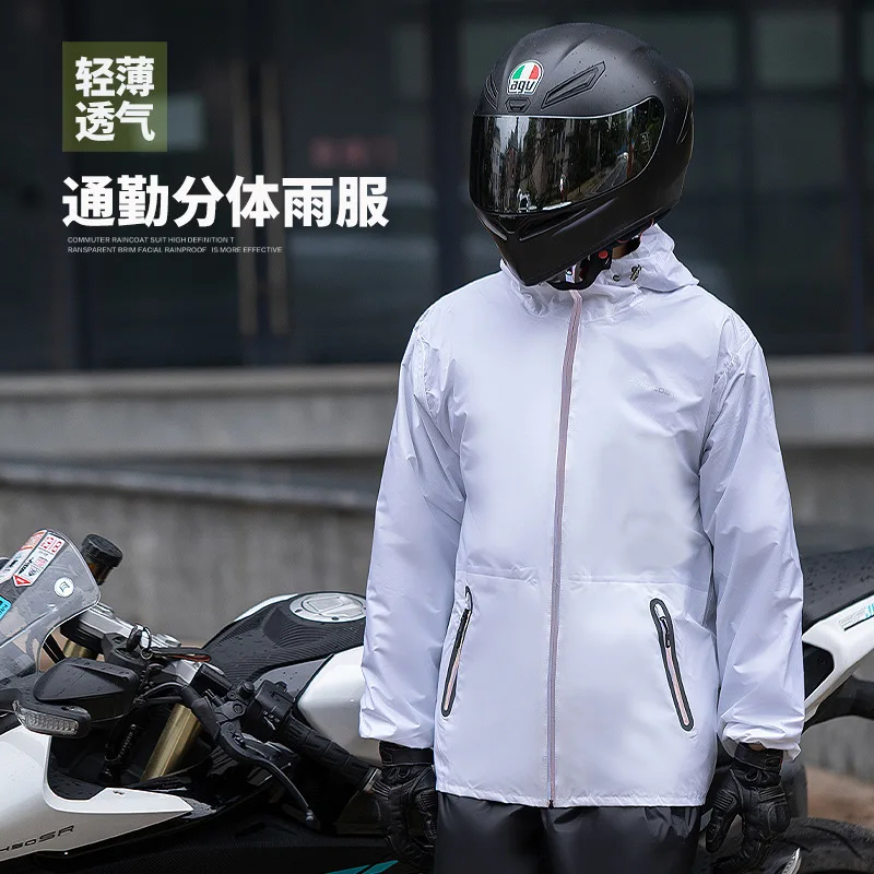 Ультратонкий плащ и брюки от дождя мужской летний длинный непромокаемый костюм