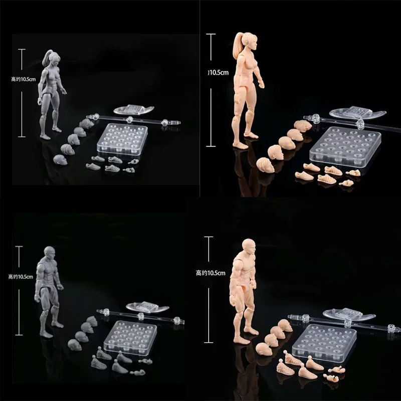 

1/18 Scale 3.75 Inch Male/ Female Body Model Skin Gray Model Painting Tools Articulated Hand-made Model Ornaments In Stock