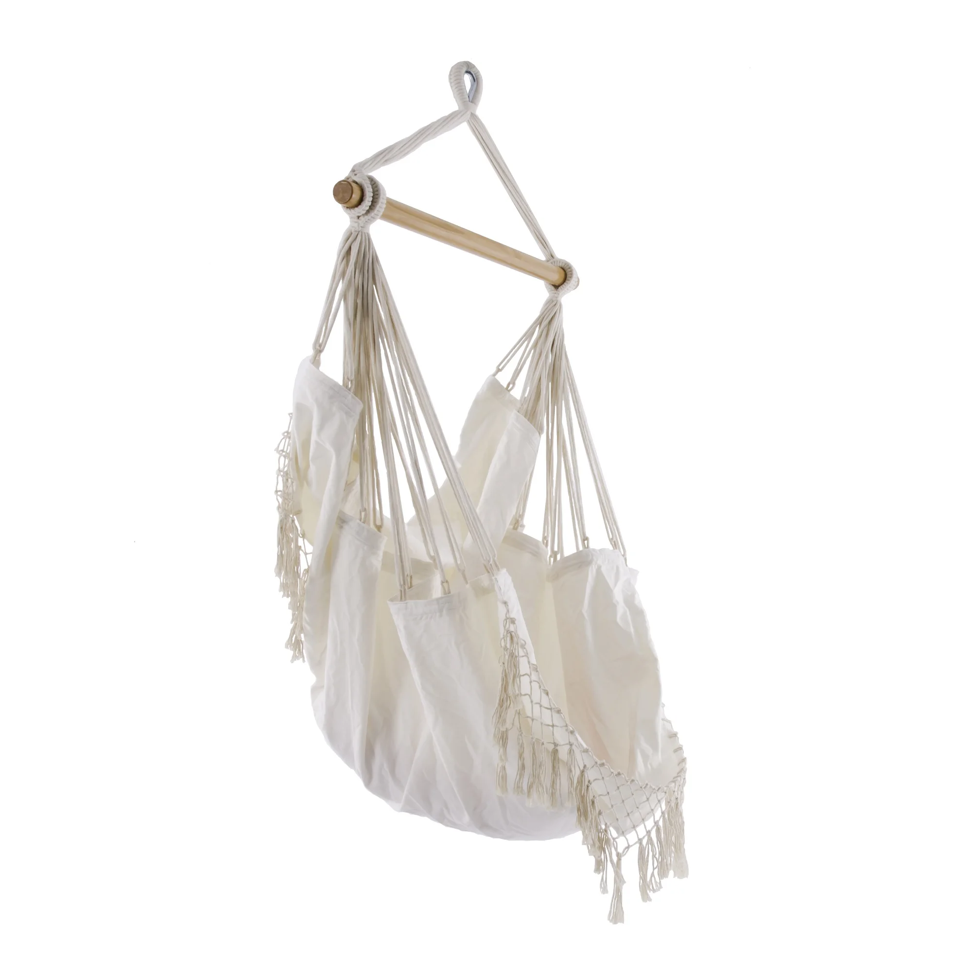 

72” White Brazilian Style Hammock Chair with a Hanging Bar
