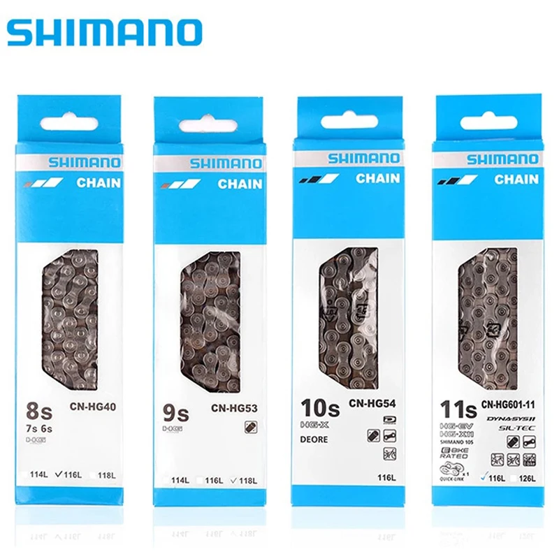 

SHIMANO 10s Bike Chain HG54 HG95 HG701 M7100 Bicycle Chain 9v 10v 11v 12v MTB Current 116L 126L Road Bike Chain 9s 10s 11s 12s