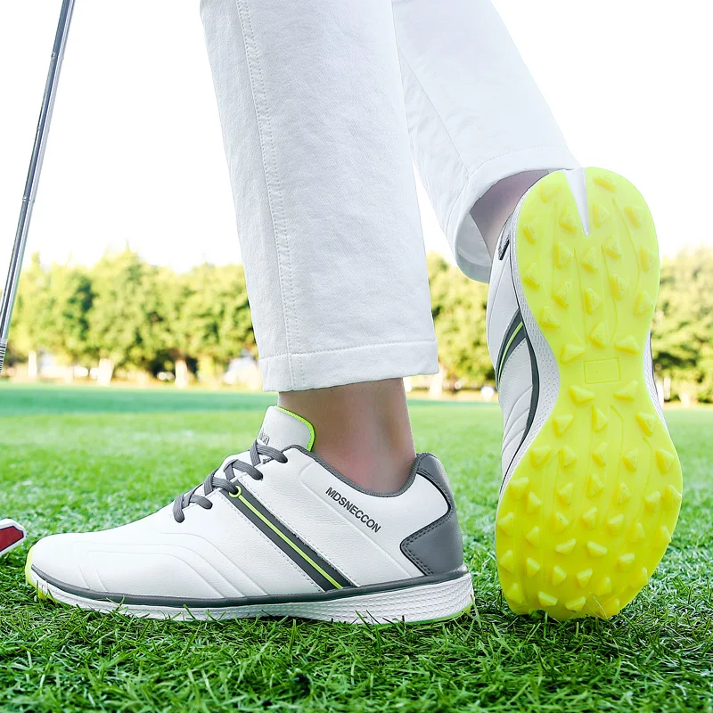 Lixingming Мужские Туфли Для Гольфа Белые Водонепроницаемые Большие Размеры Дышащие