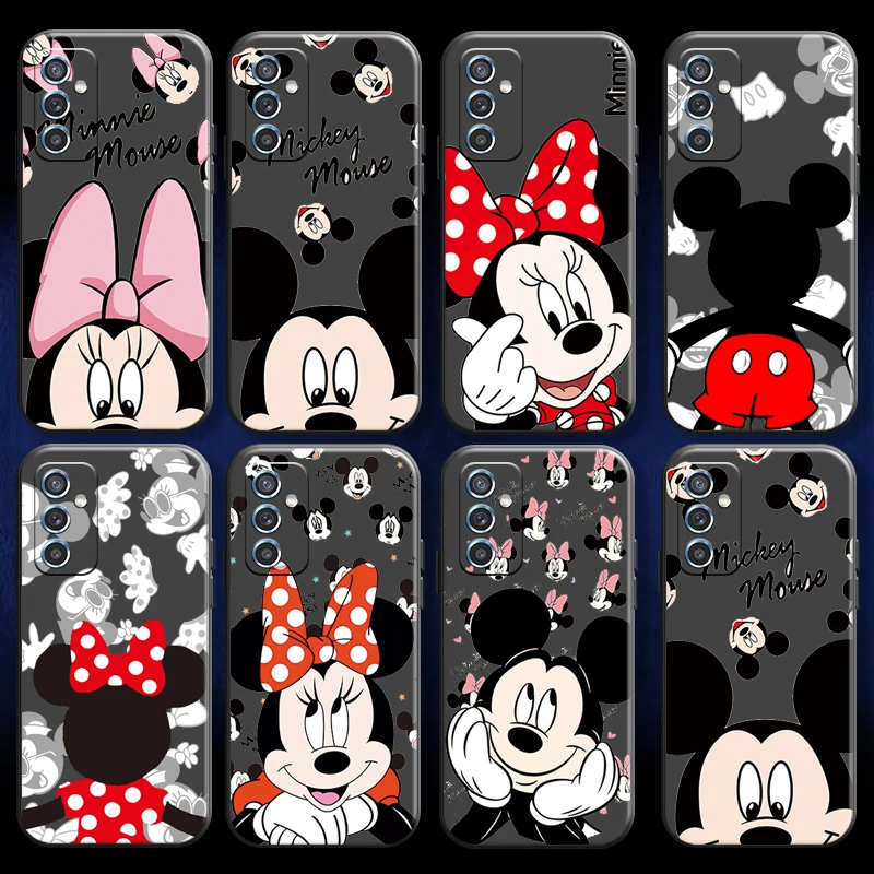 

Bandai Mickey And Minnie Mouse For Samsung A52 A72 4G 5G Phone Case Carcasa Silicone Cover Black Liquid Silicon Coque Funda