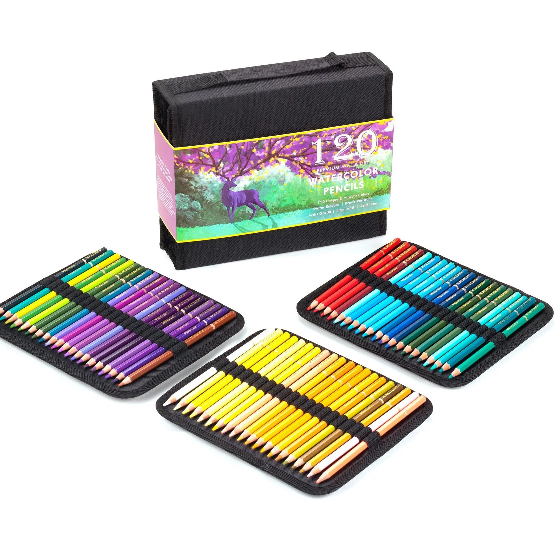

Water Colored Pencils with Box 120 Unique Coloured Pencils and Pre Sharpened Crayons for Coloring Book-Ideal Christmas Gift Pens