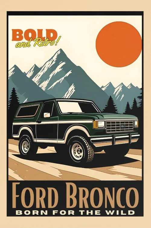 

Classic Muscle Cars Poster Born To Run Off-road Vehicle Car Wall Decor Vintage Car AD Prints Auto Retro Wall Art Canvas Poster