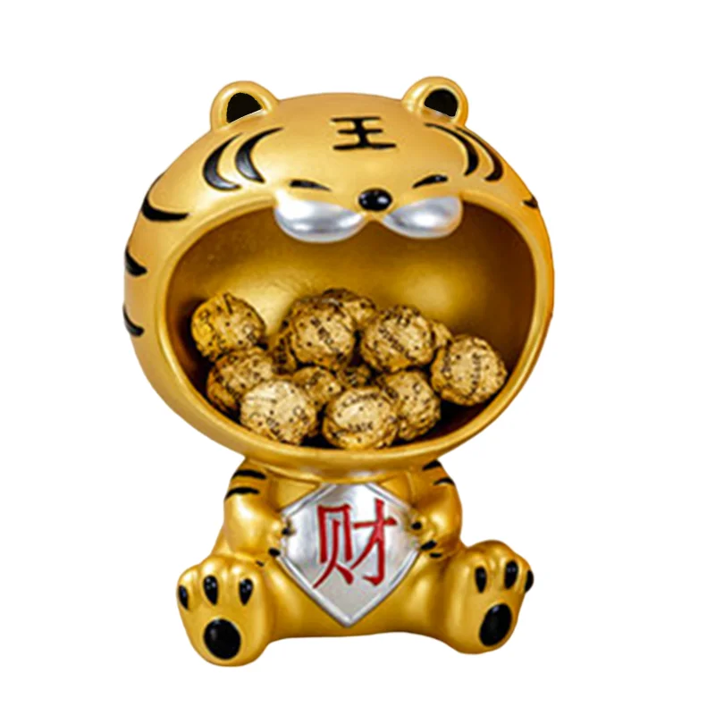 

Home Decor Figurines Year Of The Tiger Mascot Resin Entrance Storage Statue Living Room Decoration Accessories Sculpture A3696