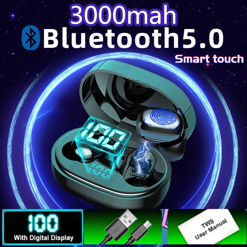 Беспроводные наушники TWS с зарядным футляром 3500 мАч Bluetooth V5.0 беспроводные со