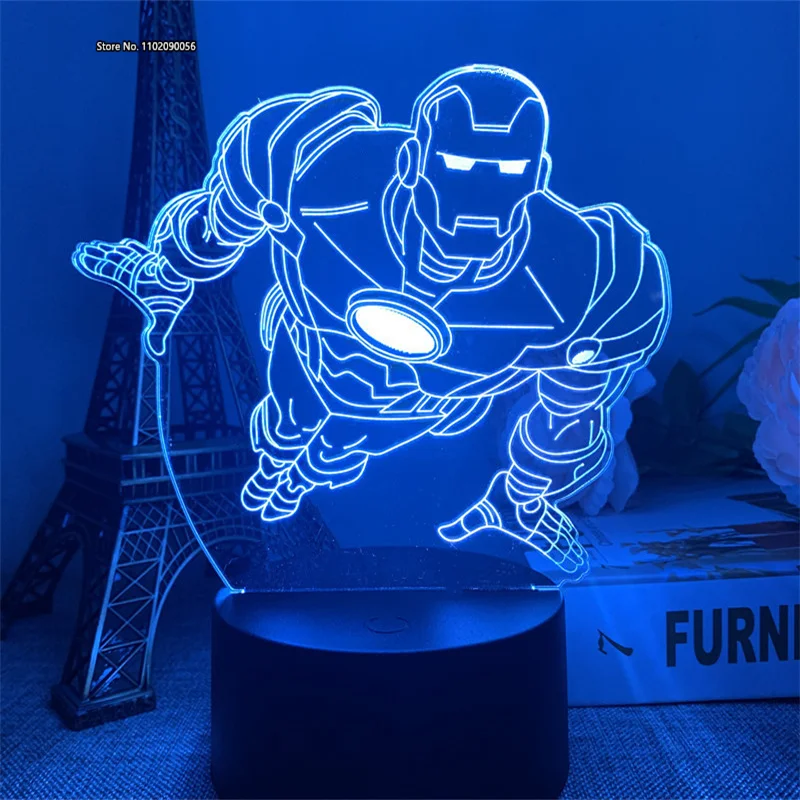 3D ночник анимация в гигантскую серию прикроватная лампа USB настольная Черная