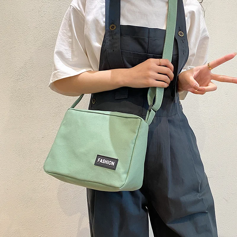 

Новая простая однотонная Холщовая Сумка, квадратная сумка, модная износостойкая сумка на плечо, Холщовая Сумка через плечо для женщин, сумка-слинг