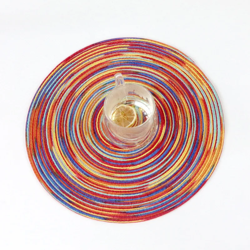 Круглые тканевые коврики и подставки для посуды, набор из 3 штук