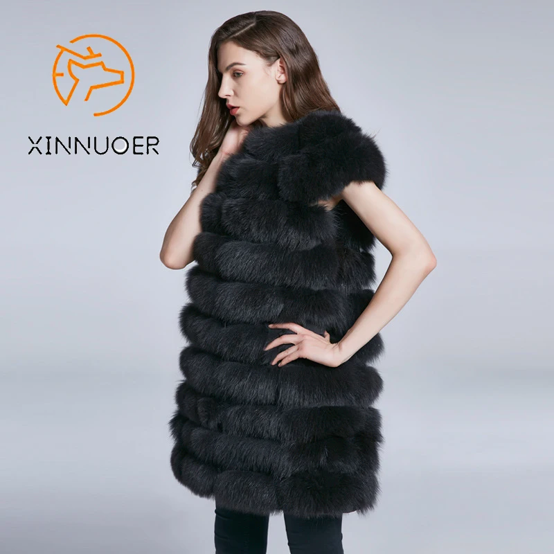 Женский жилет из меха лисы на осень-зиму, модный, роскошный и очаровательный, новинка 2022 года.