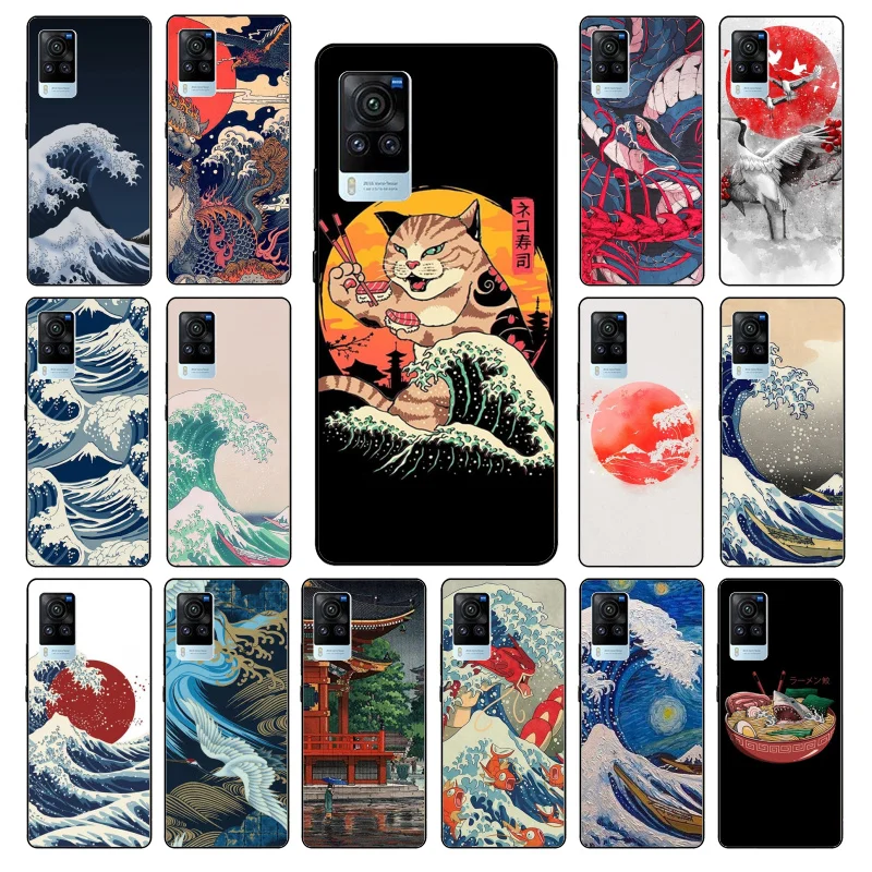 

Japanese Style Wave Art Phone Case for VIVO V21E V21 V23 V23E V2109 Y53S Y33S Y55 Y76 Y31 Y21 Y72 Y01 Y21S Y11S Funda Coque