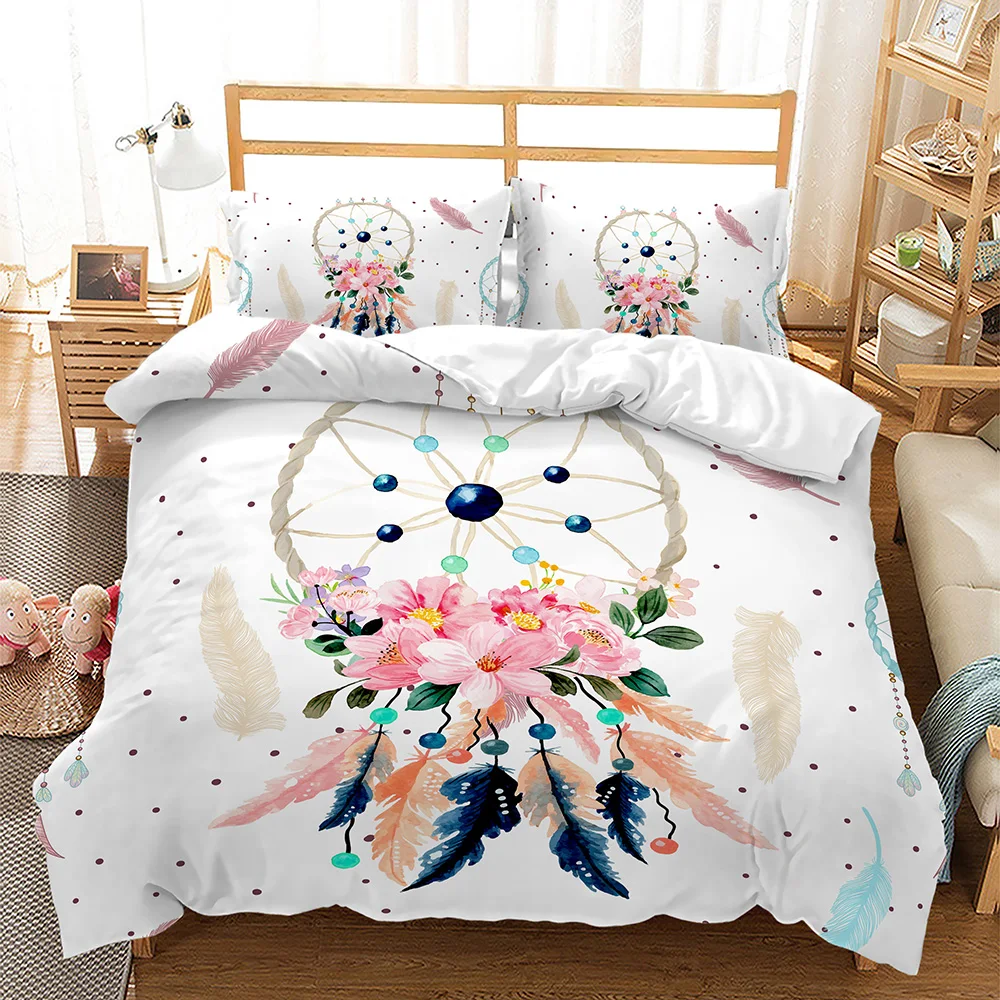 

Dream Catcher Beedding Set Indian Culture Soft Microfiber with Pillowcases Queen for Girls Woman Teens Bedroom Decor Duvet Cover