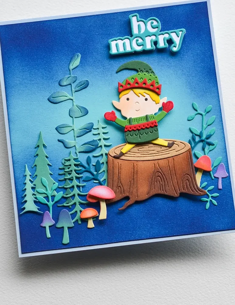 Лидер продаж рождественские листья лук растения олень пень лесные деревья эльф