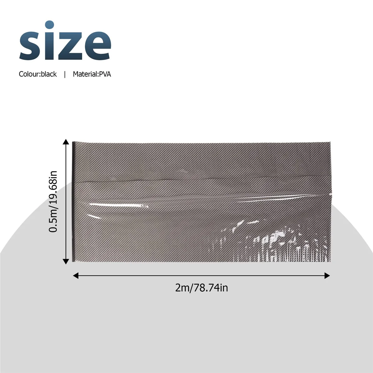 0 5x2 м черная гидрографическая пленка с принтом из углеродного волокна