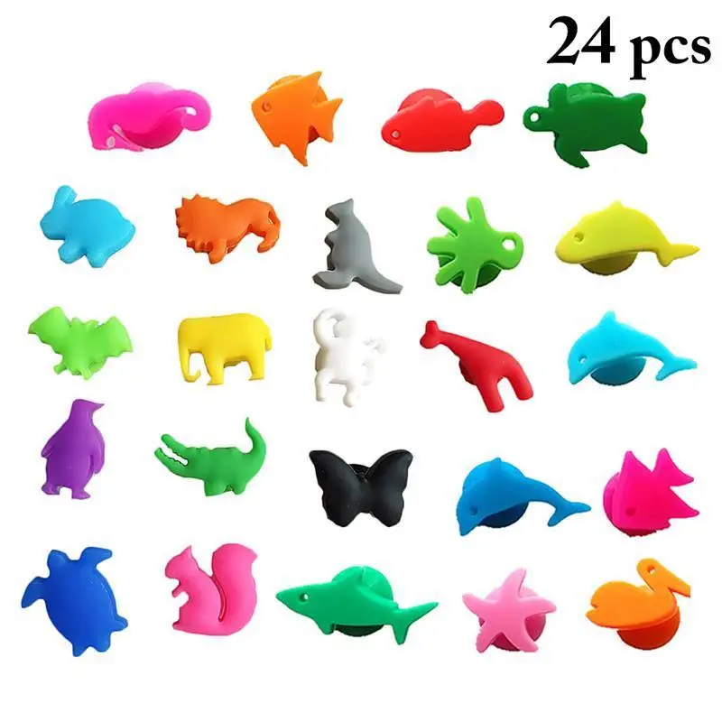 

Markers Charms Drink Silicone Marker Cup Drinking Identifiers Recognizer Glasses Tags Label Bottle Party Cocktail Drinks Animals