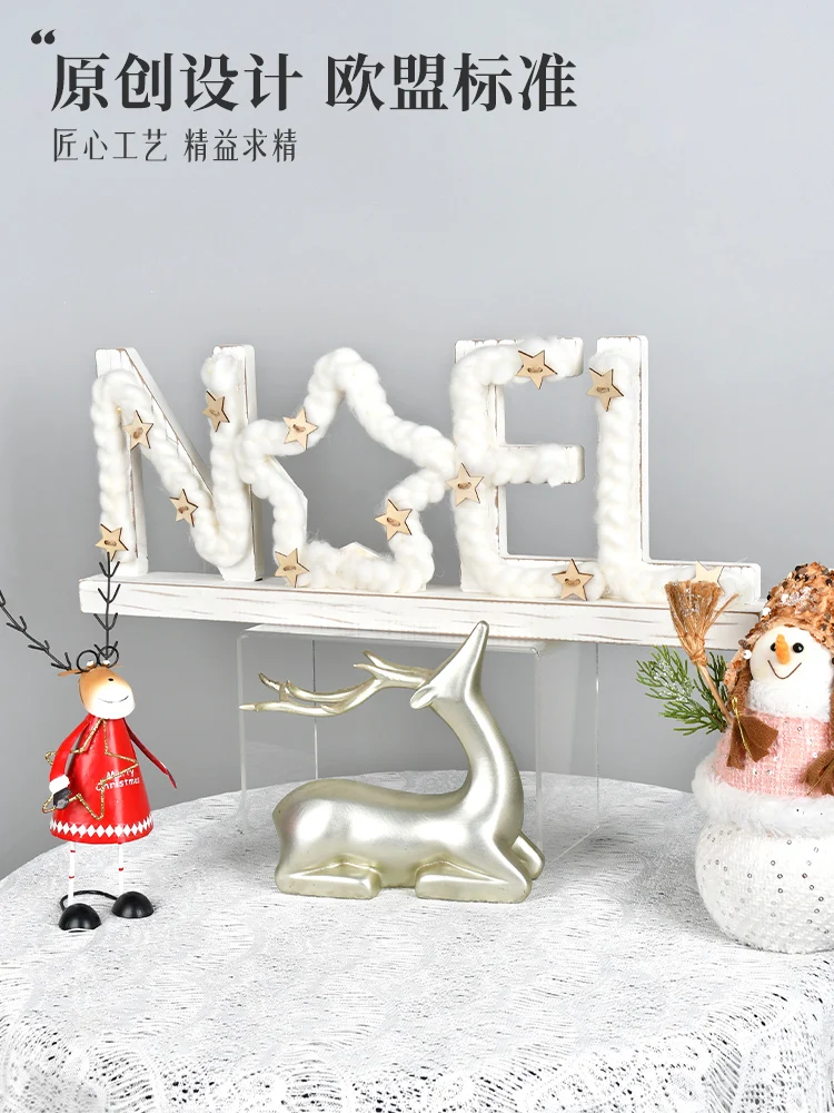 Рождественское украшение Рождественский светящийся деревянный Настольный