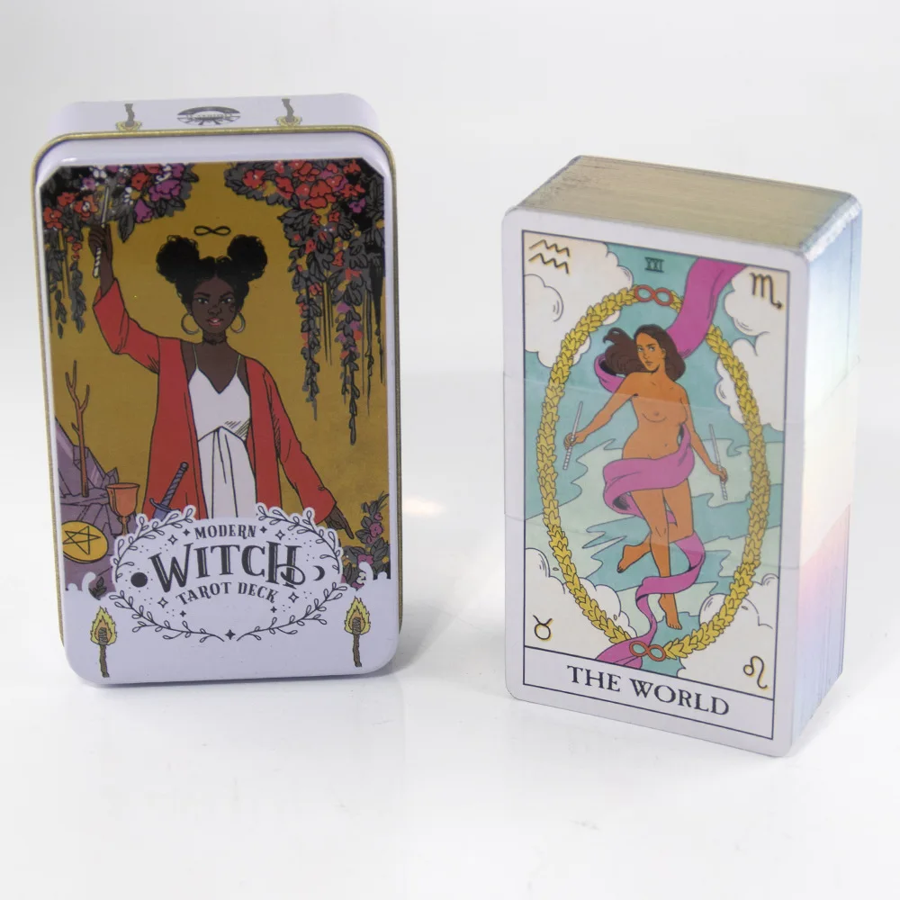 

High-grade Iron Box Tarot Cards Modern Witch Tarot Cards Deck with Guide Book Oracle Card Wholesale