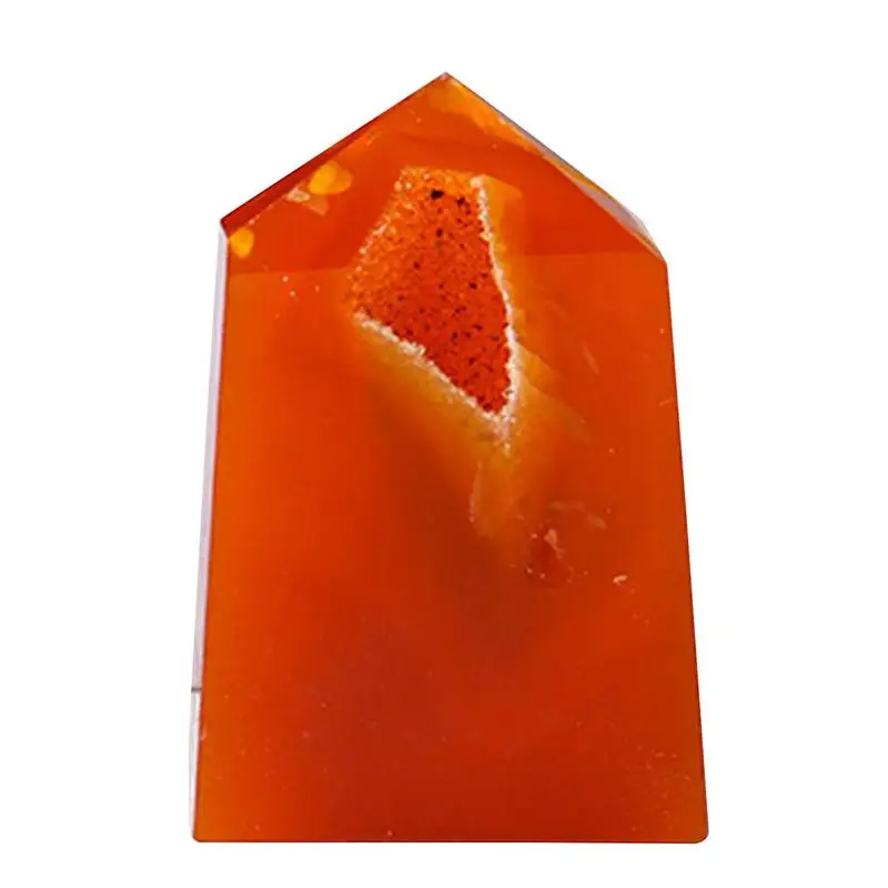 

Healing Crystal Wand Red Agate Obelisk Tower 4-Faceted Single Point Wands For Reiki Meditation Collection